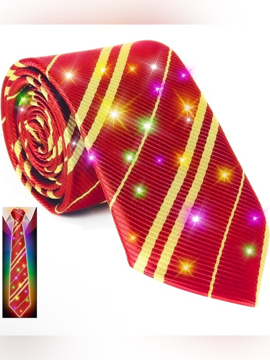 Other - LED Light-Up Cosplay Tie – Red Striped